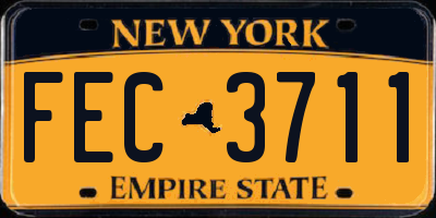 NY license plate FEC3711