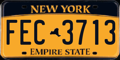 NY license plate FEC3713