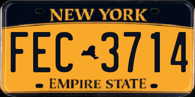 NY license plate FEC3714