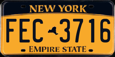 NY license plate FEC3716