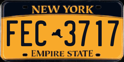 NY license plate FEC3717