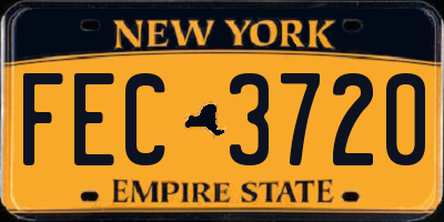 NY license plate FEC3720