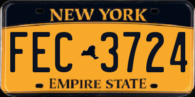 NY license plate FEC3724