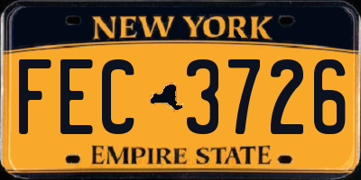 NY license plate FEC3726