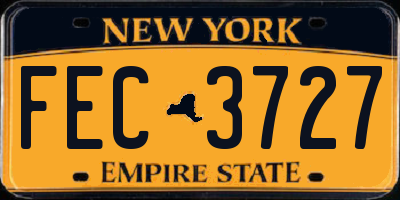 NY license plate FEC3727