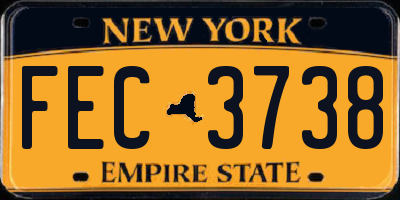NY license plate FEC3738