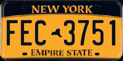 NY license plate FEC3751