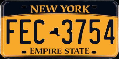 NY license plate FEC3754