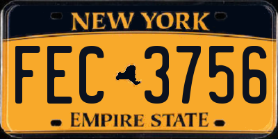 NY license plate FEC3756