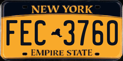 NY license plate FEC3760