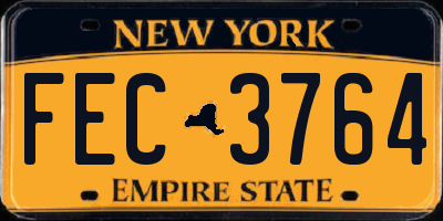 NY license plate FEC3764