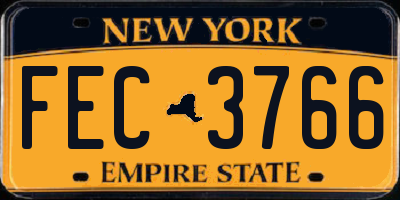 NY license plate FEC3766