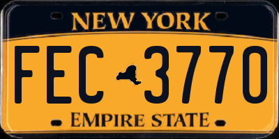 NY license plate FEC3770