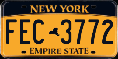 NY license plate FEC3772