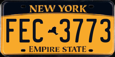 NY license plate FEC3773