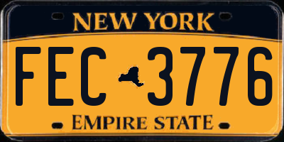 NY license plate FEC3776