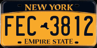 NY license plate FEC3812