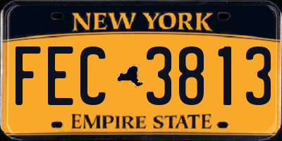 NY license plate FEC3813