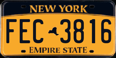 NY license plate FEC3816