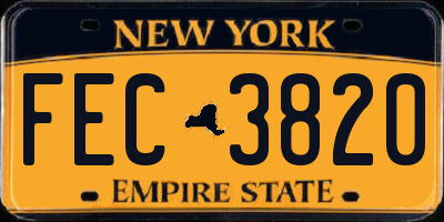 NY license plate FEC3820