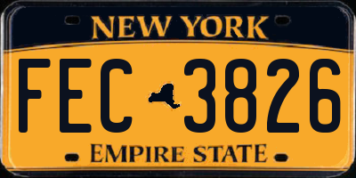 NY license plate FEC3826