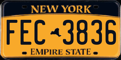 NY license plate FEC3836