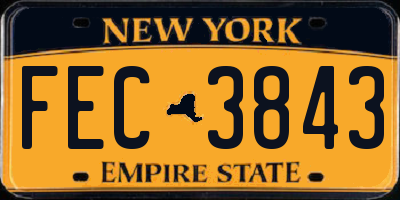 NY license plate FEC3843