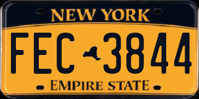 NY license plate FEC3844