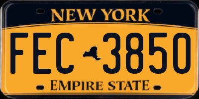 NY license plate FEC3850
