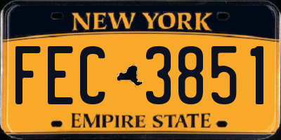 NY license plate FEC3851