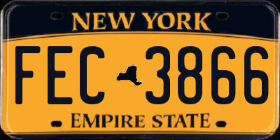 NY license plate FEC3866