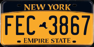 NY license plate FEC3867