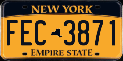 NY license plate FEC3871