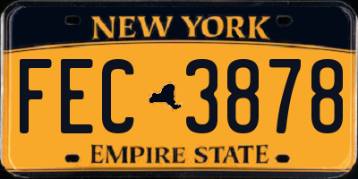 NY license plate FEC3878
