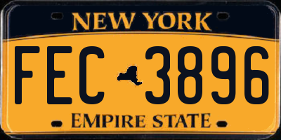 NY license plate FEC3896