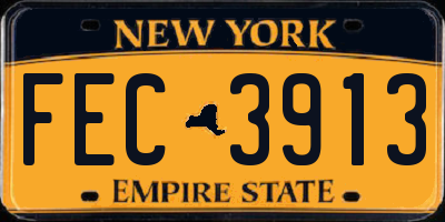 NY license plate FEC3913
