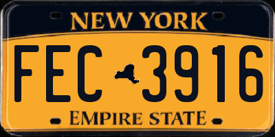 NY license plate FEC3916