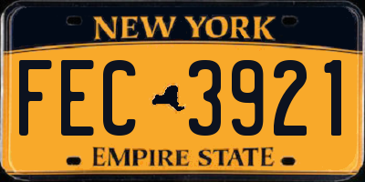 NY license plate FEC3921