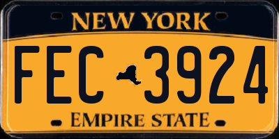 NY license plate FEC3924
