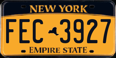 NY license plate FEC3927