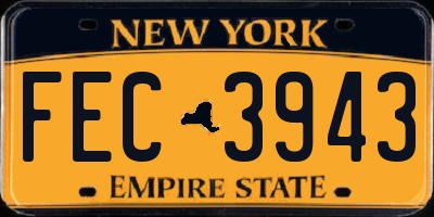 NY license plate FEC3943