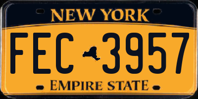 NY license plate FEC3957
