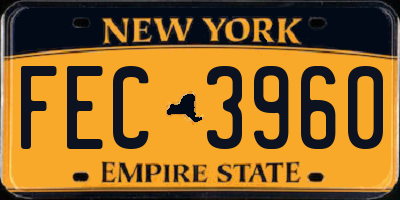 NY license plate FEC3960