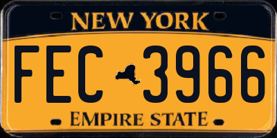 NY license plate FEC3966
