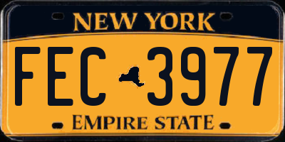 NY license plate FEC3977
