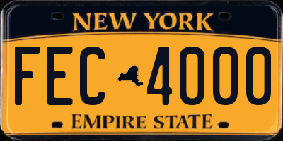 NY license plate FEC4000