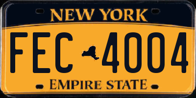 NY license plate FEC4004