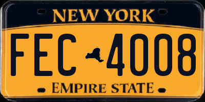 NY license plate FEC4008