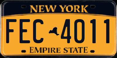 NY license plate FEC4011