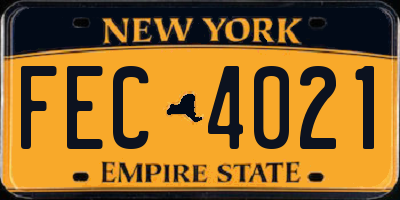 NY license plate FEC4021